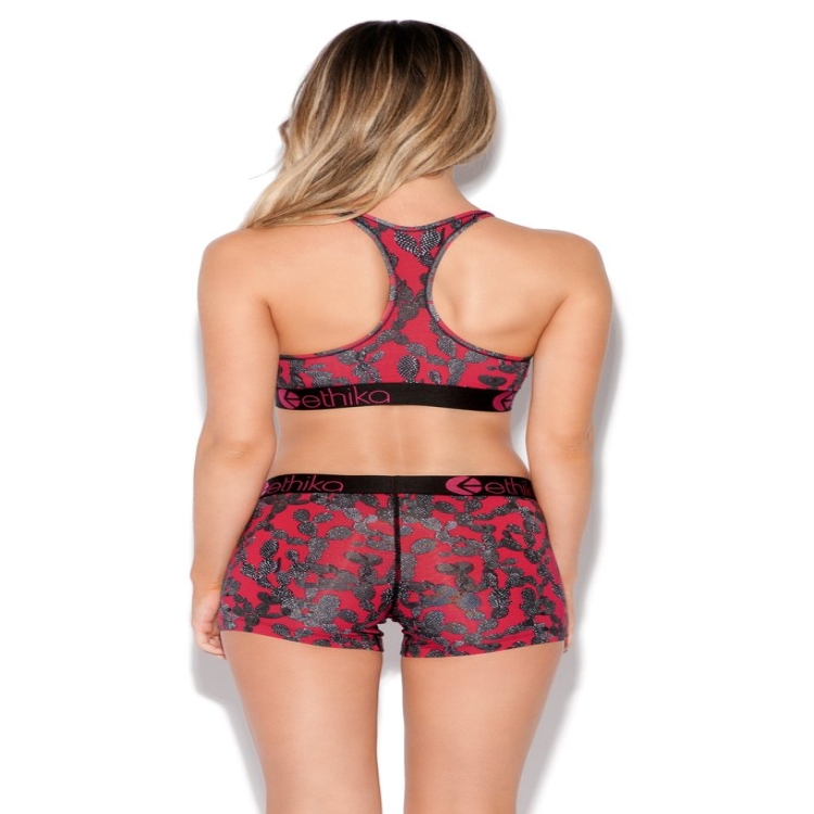 Soutien Gorge Sport Ethika Pink Cactus Rouge Noir Femme | SYBY-66979740