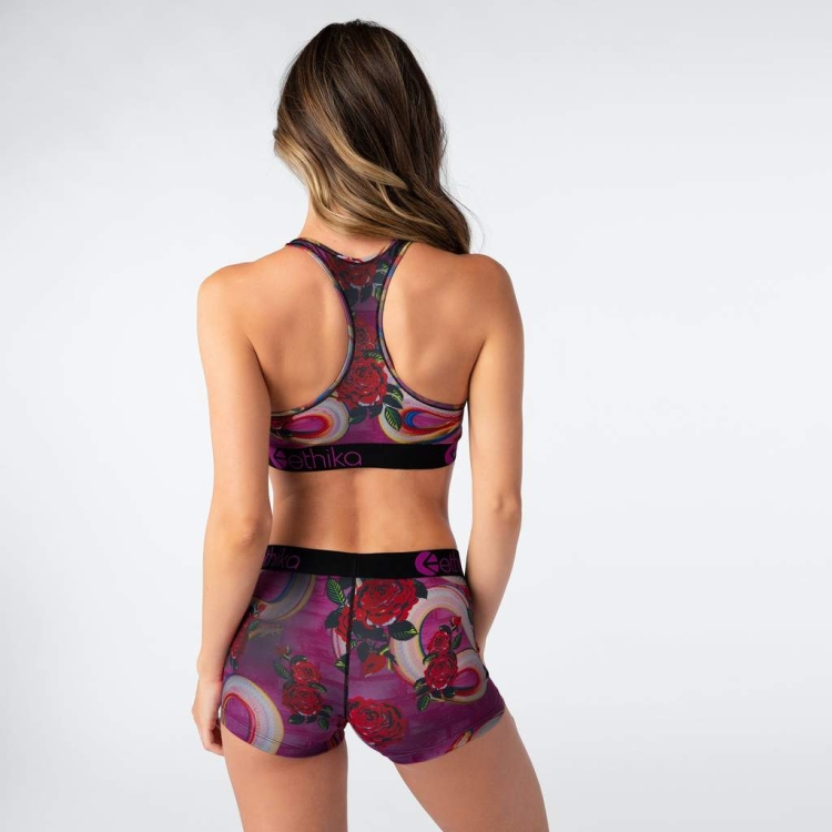 Soutien Gorge Sport Ethika Optical Bloom Rose Femme | JWFG-50657729