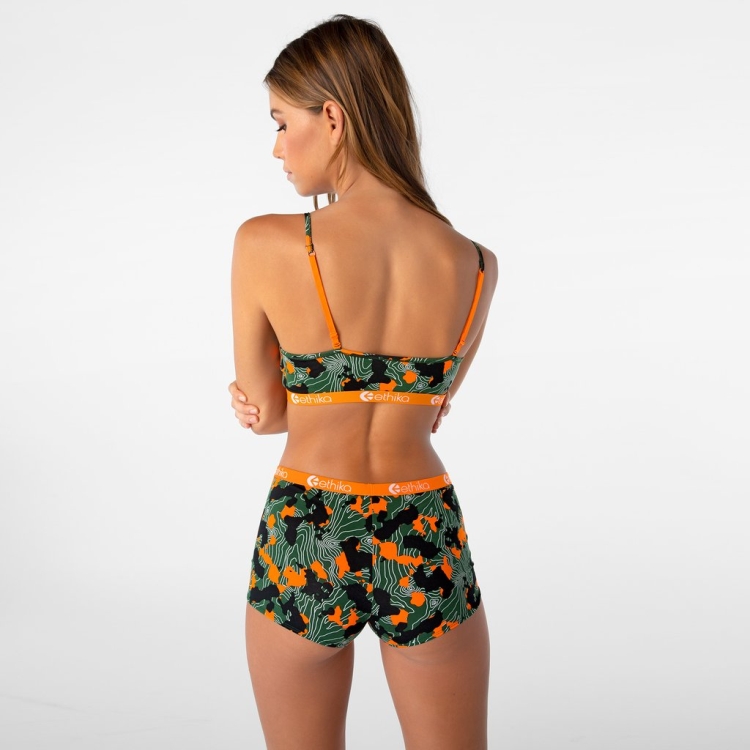 Pullover Bra Ethika Forest Camo Vert Orange Femme | VGMZ-15063837