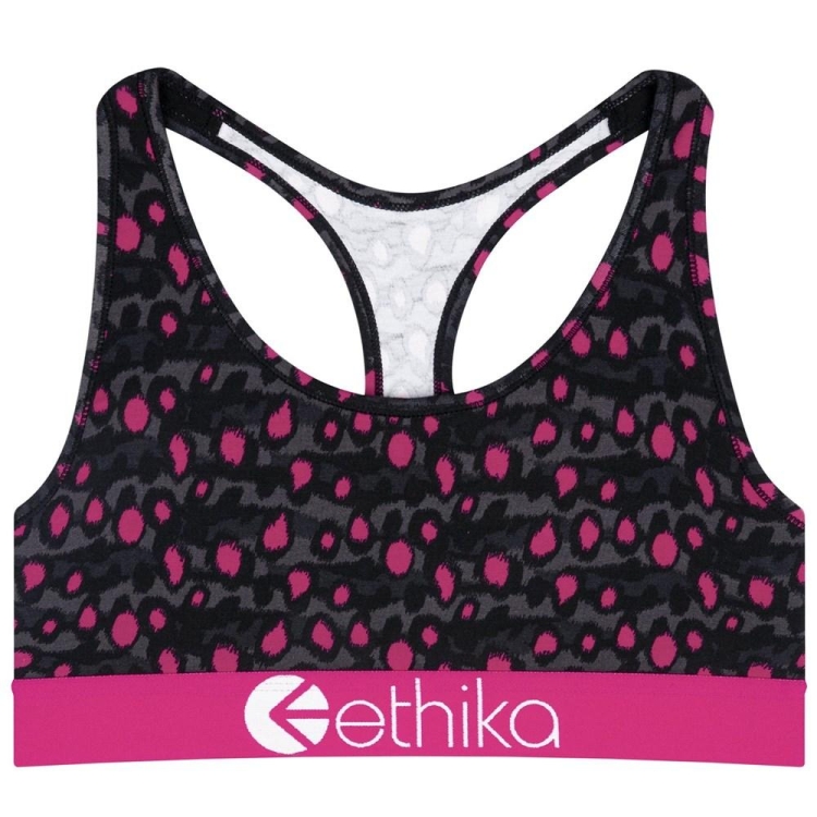 Soutien Gorge Sport Ethika Graffiti Leo Grise Rose Femme | IGHN-88337721