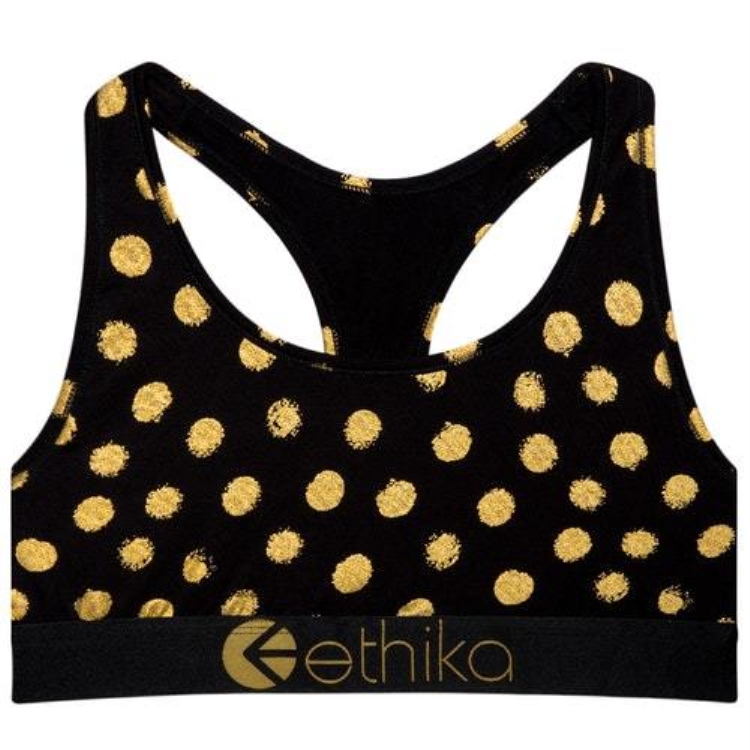 Soutien Gorge Sport Ethika Gold Member Noir Doré Femme | DLHS-19710280