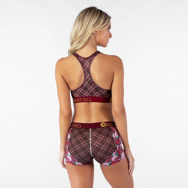 Soutien Gorge Sport Ethika Ethikafication Blanche Bordeaux Femme | ZGVA-18275410