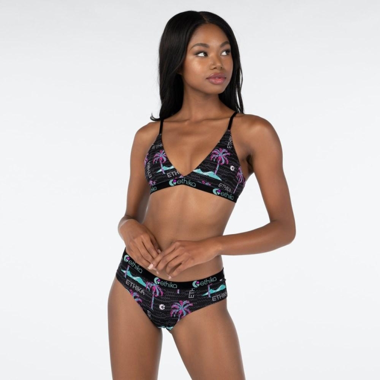 Triangle Bra Ethika Patch Noir Femme | JIAD-38268154