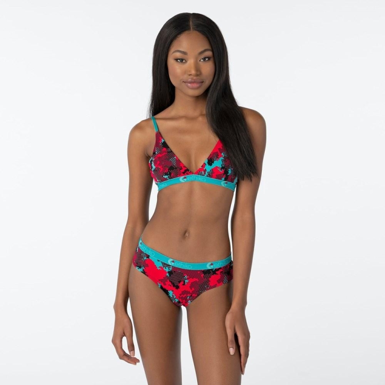 Triangle Bra Ethika Halftone Rouge Bleu Femme | VZUG-81454592