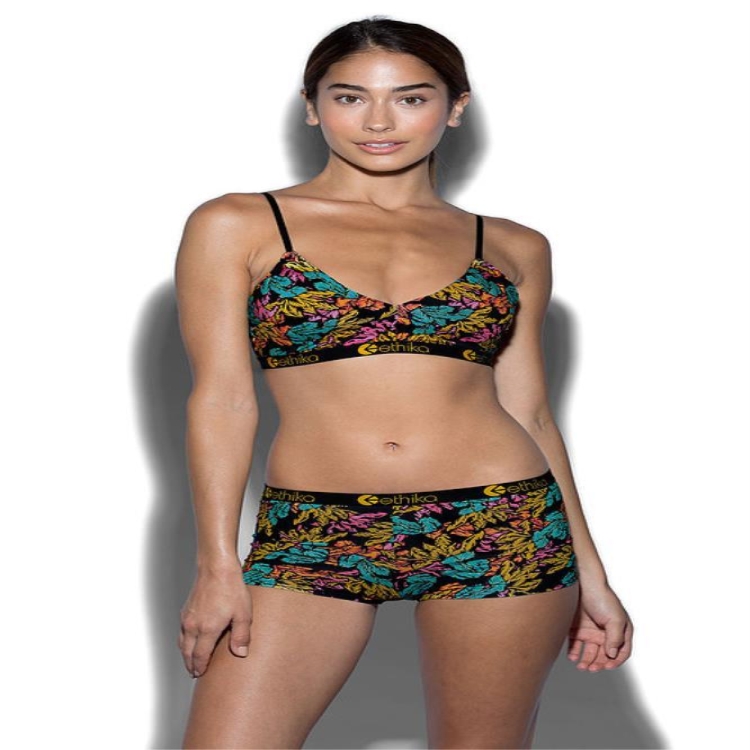 V Neck Bra Ethika Vibrant Leaf Multicolore Femme | FHPW-04070758