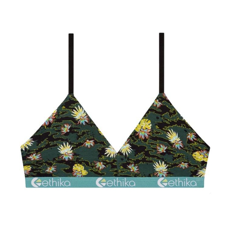 V Neck Bra Ethika Camo Paradise Vert Femme | CUYZ-39927078