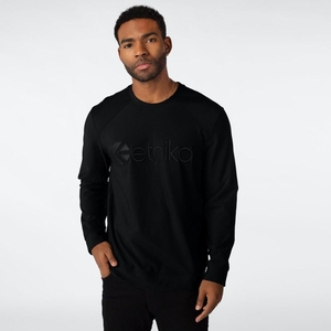 Chemises Ethika Premium Embroidered Crew Neck Noir Homme | GMAK-76020661