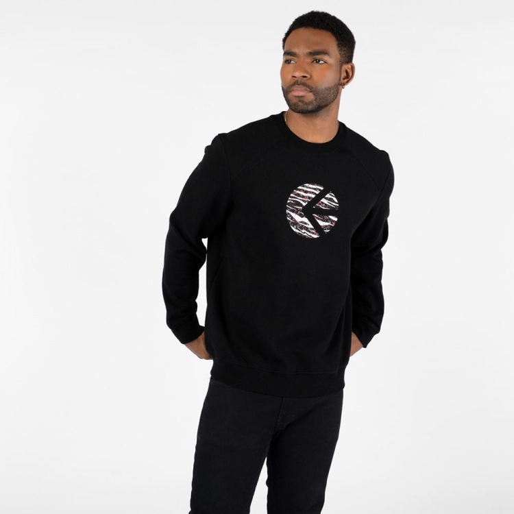 Chemises Ethika Tiger Paint Icon Crew Fleece Noir Homme | UWZY-86079639