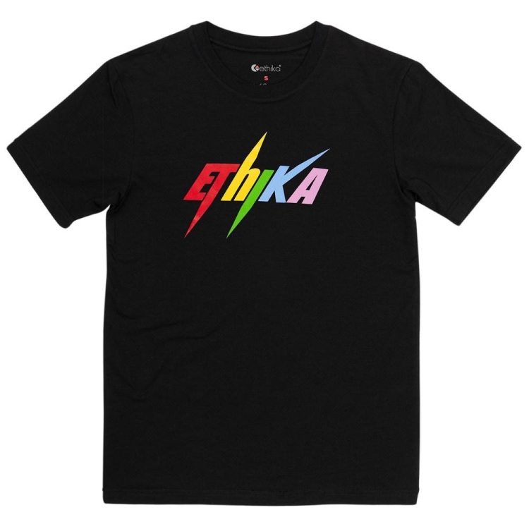 T Shirts Ethika Bolt Modal Noir Femme | XQKF-97182509