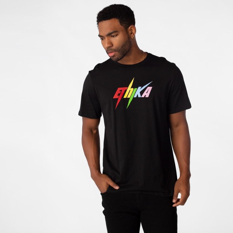 T Shirts Ethika Bolt Noir Homme | KSFW-90979702