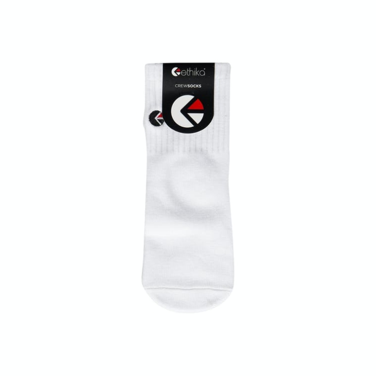 Chaussettes Ethika Crew Blanche Garcon | YHKO-70404476