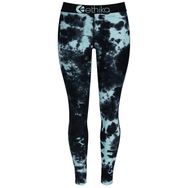 Leggings Ethika Lightning Dye Noir Turquoise Femme | ULXT-16948230