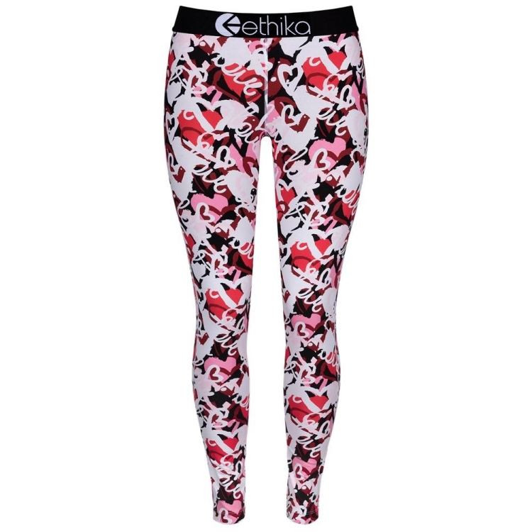 Leggings Ethika Chaotic Love Blanche Rouge Femme | KYAK-38313776