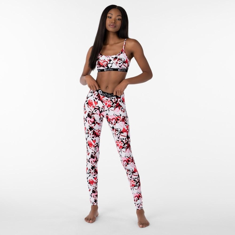 Leggings Ethika Chaotic Love Blanche Rouge Femme | KYAK-38313776