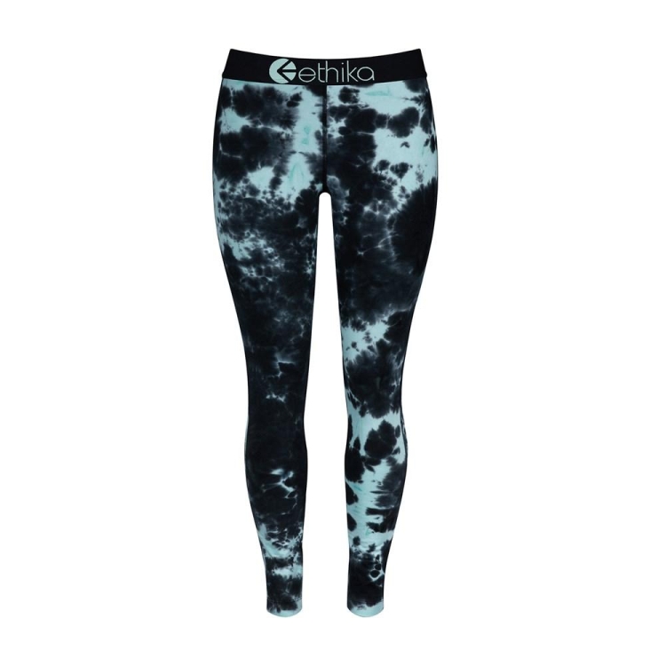 Leggings Ethika Lightning Dye Fille Noir Turquoise Unisex | OZXX-00394860