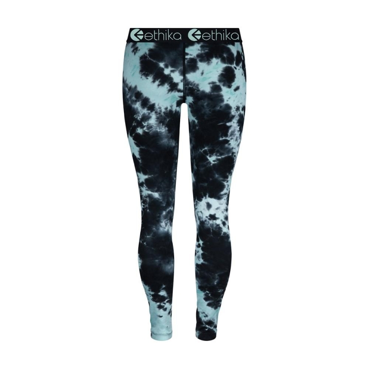 Leggings Ethika Lightning Dye Fille Noir Turquoise Unisex | OZXX-00394860