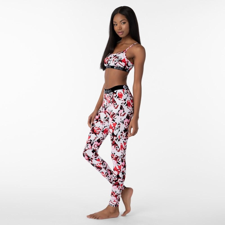 Leggings Ethika Chaotic Love Blanche Rouge Femme | KYAK-38313776