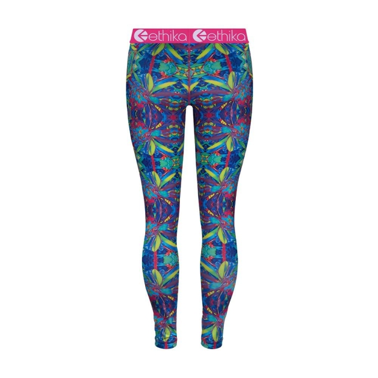 Leggings Ethika Loopy Flowers Fille Multicolore Unisex | RIGJ-77354533