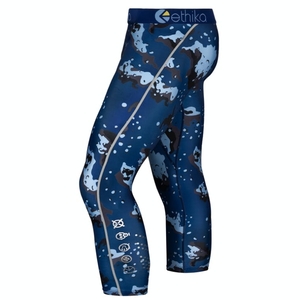 Collant Ethika Subzero 3/4 Bleu Marine Homme | PSFK-11310479