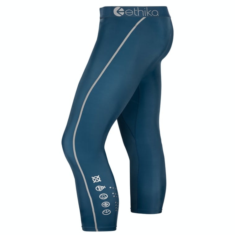 Collant Ethika Subzero 3/4 Bleu Foncé Homme | BHEV-01169657