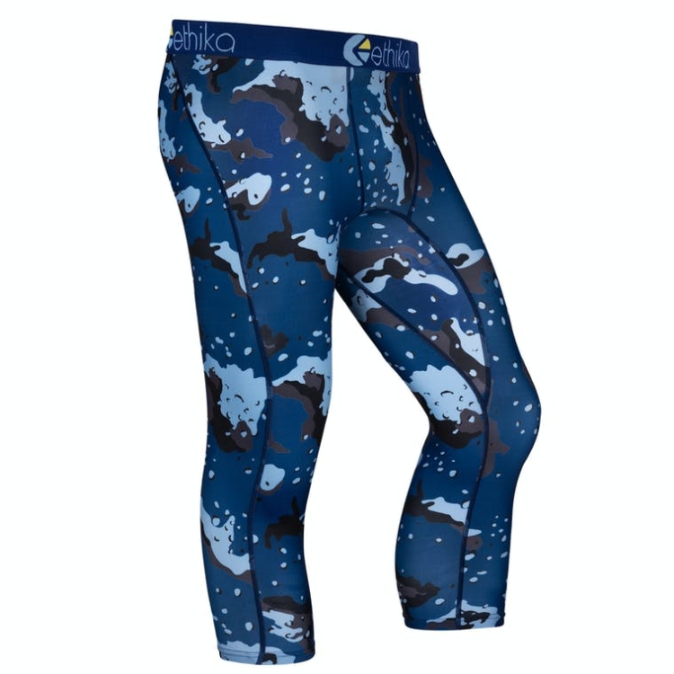 Collant Ethika Subzero 3/4 Bleu Marine Homme | PSFK-11310479