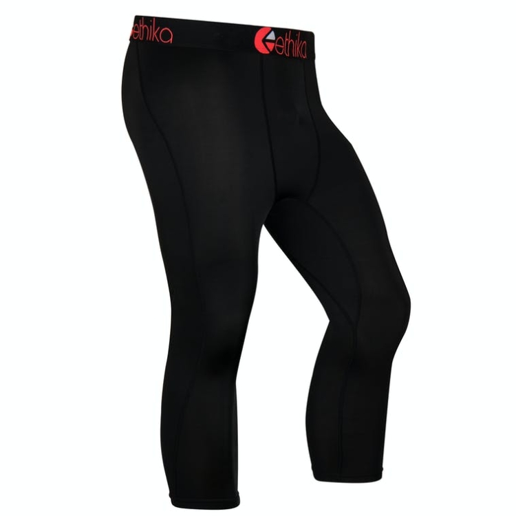 Collant Ethika Subzero 3/4 Noir Rouge Homme | CAUM-55011191