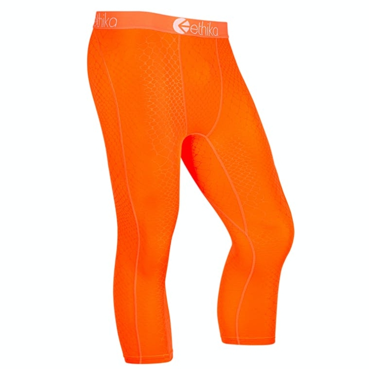 Collant Ethika Embossed Python 3/4 Orange Homme | UOUZ-73913511