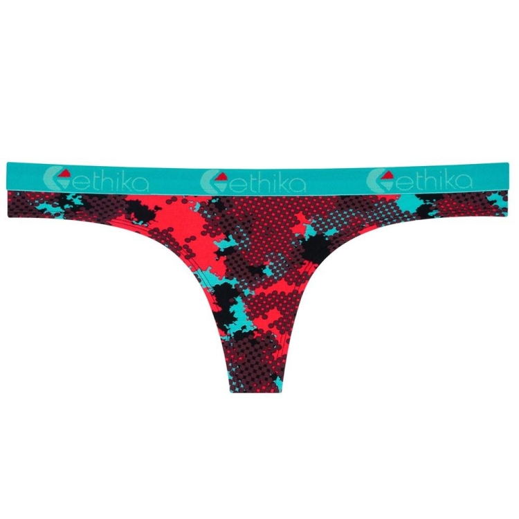 Lanières Ethika Halftone Rouge Bleu Femme | VJDF-54631984