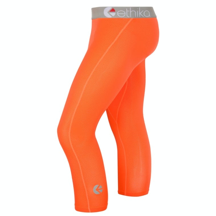 Collant Ethika Micromesh 3/4 Orange Homme | NRPM-60331446