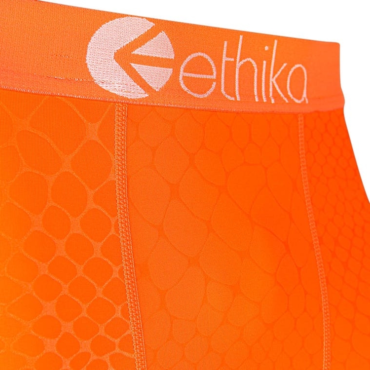 Collant Ethika Embossed Python 3/4 Orange Homme | UOUZ-73913511