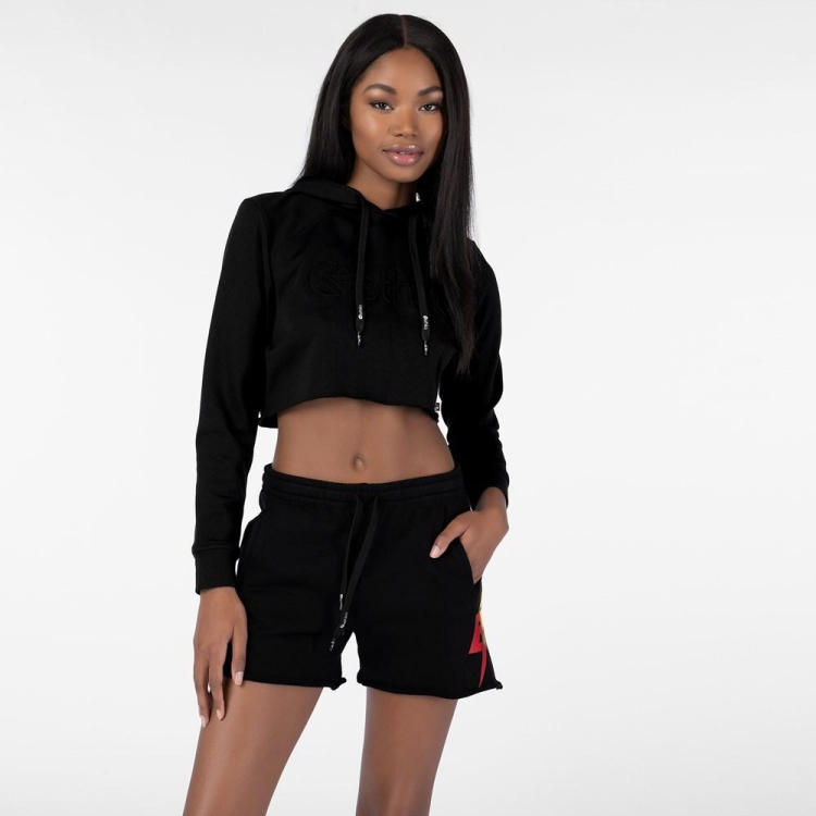 Shorts Ethika Bolt Raw Edge Noir Femme | HOSA-34578017