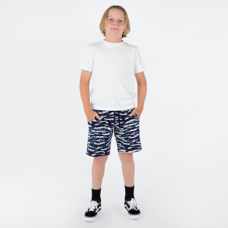 Shorts Ethika Raw Edge Bleu Marine Blanche Garcon | WMVA-68528062