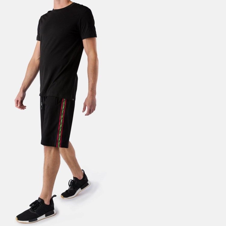 Shorts Ethika Taped Leg Noir Homme | YKRW-83228676