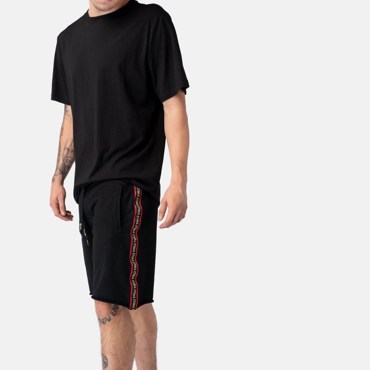 Shorts Ethika Taped Leg Noir Homme | YKRW-83228676